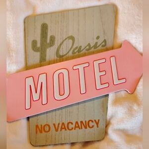 🐰🎉Oasis Motel Wood and Metal Wall Art